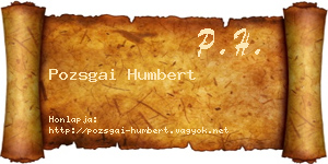 Pozsgai Humbert névjegykártya